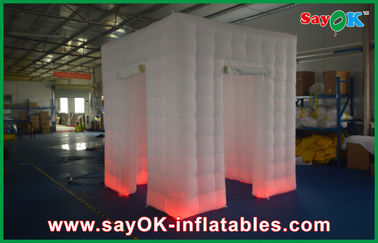 บูธถ่ายภาพงานแต่งงานให้เช่า Custom White Inflatable Photo Booth Shell Enclosure Inflatable Cube Tent Portable