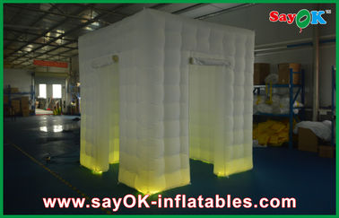 บูธถ่ายภาพงานแต่งงานให้เช่า Custom White Inflatable Photo Booth Shell Enclosure Inflatable Cube Tent Portable