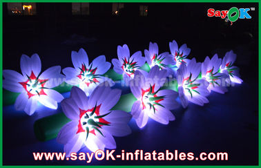 ช่อดอกไม้อลูมิเนียมสีขาวยาว 5 เมตรประดับดอกไม้ LED