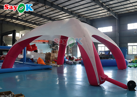 กิจกรรมที่สนับสนุน X Shape Inflatable Spider Tent โฆษณาโปรโมชั่นเต็นท์สีขาวและสีชมพู