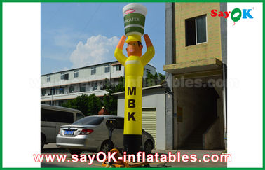 Inflatable Wacky Waving Tube Man หม้อหุงนักเต้นอากาศเป่าลมสีเหลืองสำหรับการโฆษณา, นักเต้นท้องฟ้าทำให้พอง
